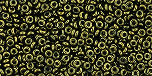 TOHO Demi Round 11/0 2.2mm : Gold-Lustered Dk Antique Bronze