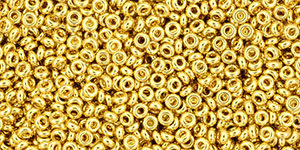 TOHO Demi Round 11/0 2.2mm Tube 2.5" : Metallic 24K Gold Plated
