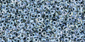 TOHO Demi Round 11/0 2.2mm Tube 2.5" : Inside-Color Rainbow Crystal/Montana Blue-Lined