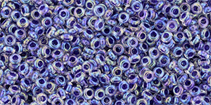 TOHO Demi Round 11/0 2.2mm : Inside-Color Rainbow Crystal/Grape-Lined