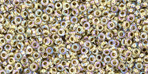 TOHO Demi Round 11/0 2.2mm : Gold-Lined Rainbow Crystal