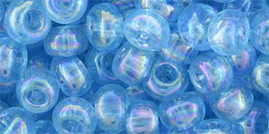 TOHO Round 3/0 Tube 2.5" : Transparent-Rainbow Aquamarine