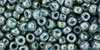 TOHO Round 6/0 Tube 2.5" : Marbled Opaque Turquoise/Luster - Transparent Blue