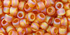 TOHO Round 6/0 Tube 2.5" : Transparent-Rainbow Frosted Dk Topaz