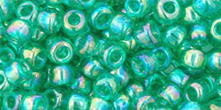 TOHO Round 6/0 Tube 2.5" : Transparent-Rainbow Dk Peridot