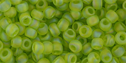 TOHO Round 6/0 Tube 2.5" : Transparent-Rainbow Frosted Lime Green