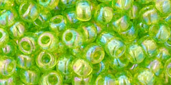 TOHO Round 6/0 Tube 2.5" : Transparent-Rainbow Lime Green