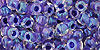 TOHO Round 6/0 Tube 2.5" : Inside-Color Rainbow Crystal/Tanzanite-Lined