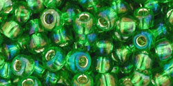 TOHO Round 6/0 Tube 2.5" : Silver-Lined Rainbow Peridot