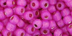 TOHO Round 6/0 Tube 5.5" : Silver-Lined Milky Hot Pink