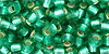 TOHO Round 6/0 Tube 2.5" : Silver-Lined Frosted Dk Peridot