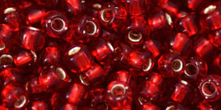 TOHO Round 6/0 Tube 5.5" : Silver-Lined Ruby