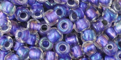 TOHO Round 6/0 Tube 2.5" : Inside-Color Rainbow Crystal/Metallic Purple-Lined