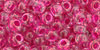 TOHO Round 6/0 Tube 2.5" : Inside-Color Crystal/Fuchsia-Lined