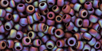 TOHO Round 6/0 Tube 2.5" : Opaque-Rainbow-Frosted Oxblood
