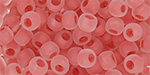TOHO Round 6/0 Tube 2.5" : Frosted Salmon-Lined Crystal Rainbow