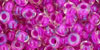 TOHO Round 6/0 Tube 2.5" : Inside-Color Crystal/Opaque Fuchsia-Lined