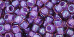 TOHO Round 6/0 Tube 5.5" : Inside-Color Rainbow Rosaline/Opaque Purple-Lined