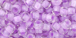 TOHO Round 6/0 Tube 2.5" : Inside-Color Crystal/Lilac-Lined