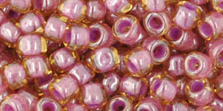 TOHO Round 6/0 Tube 2.5" : Inside-Color Lt Topaz/Pink-Lined