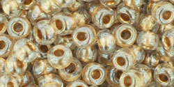 TOHO Round 6/0 Tube 2.5" : Gold-Lined Crystal