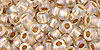TOHO Round 6/0 Tube 2.5" : Gold-Lined Rainbow Crystal