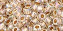 TOHO Round 6/0 Tube 5.5" : Gold-Lined Rainbow Crystal