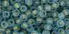 TOHO Round 6/0 Tube 2.5" : Gold-Lined Frosted Aqua