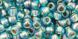 TOHO Round 6/0 Tube 5.5" : Gold-Lined Rainbow Aqua