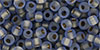 TOHO Round 6/0 Tube 2.5" : Gold-Lined Rainbow Frosted Lt Sapphire