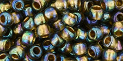 TOHO Round 6/0 Tube 2.5" : Gold-Lined Rainbow Black Diamond