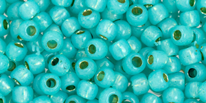 TOHO Round 6/0 Tube 2.5" : PermaFinish - Translucent Silver-Lined Teal