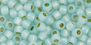 TOHO Round 6/0 Tube 2.5" : PermaFinish - Translucent Silver-Lined Lt Aqua