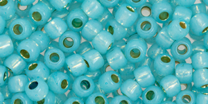 TOHO Round 6/0 Tube 2.5" : PermaFinish - Translucent Silver-Lined Aqua