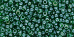 TOHO Round 8/0 Tube 2.5" : Transparent Grass Green Luster