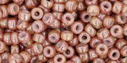 TOHO Round 8/0 Tube 2.5" : Marbled Opaque Beige/Pink