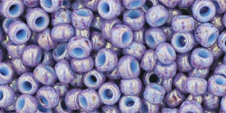 TOHO Round 8/0 Tube 2.5" : Marbled Opaque Lt Blue/Amethyst