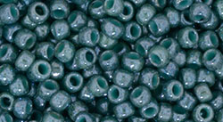 TOHO Round 8/0 Tube 5.5" : Marbled Opaque Turquoise/Blue