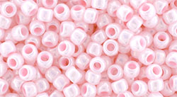 TOHO Round 8/0 Tube 2.5" : Opaque-Lustered Baby Pink