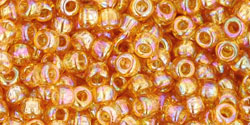 TOHO Round 8/0 Tube 5.5" : Transparent-Rainbow Med Topaz