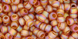 TOHO Round 8/0 Tube 5.5" : Transparent-Rainbow Frosted Dk Topaz