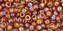 TOHO Round 8/0 Tube 5.5" : Transparent-Rainbow Topaz