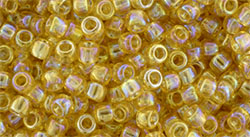 TOHO Round 8/0 Tube 2.5" : Transparent-Rainbow Lt Topaz