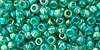 TOHO Round 8/0 Tube 2.5" : Transparent-Rainbow Dk Peridot