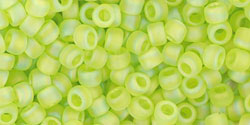 TOHO Round 8/0 Tube 2.5" : Transparent-Rainbow Frosted Lime Green