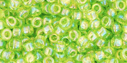 TOHO Round 8/0 Tube 2.5" : Transparent-Rainbow Lime Green