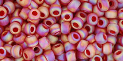 TOHO Round 8/0 Tube 5.5" : Transparent-Rainbow Frosted Siam Ruby