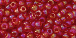 TOHO Round 8/0 Tube 2.5" : Transparent-Rainbow Lt Siam Ruby