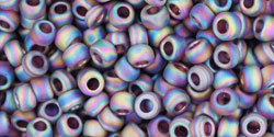 TOHO Round 8/0 Tube 2.5" : Transparent Rainbow Frosted Amethyst