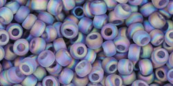 TOHO Round 8/0 Tube 5.5" : Transparent Rainbow Frosted Lt Tanzanite